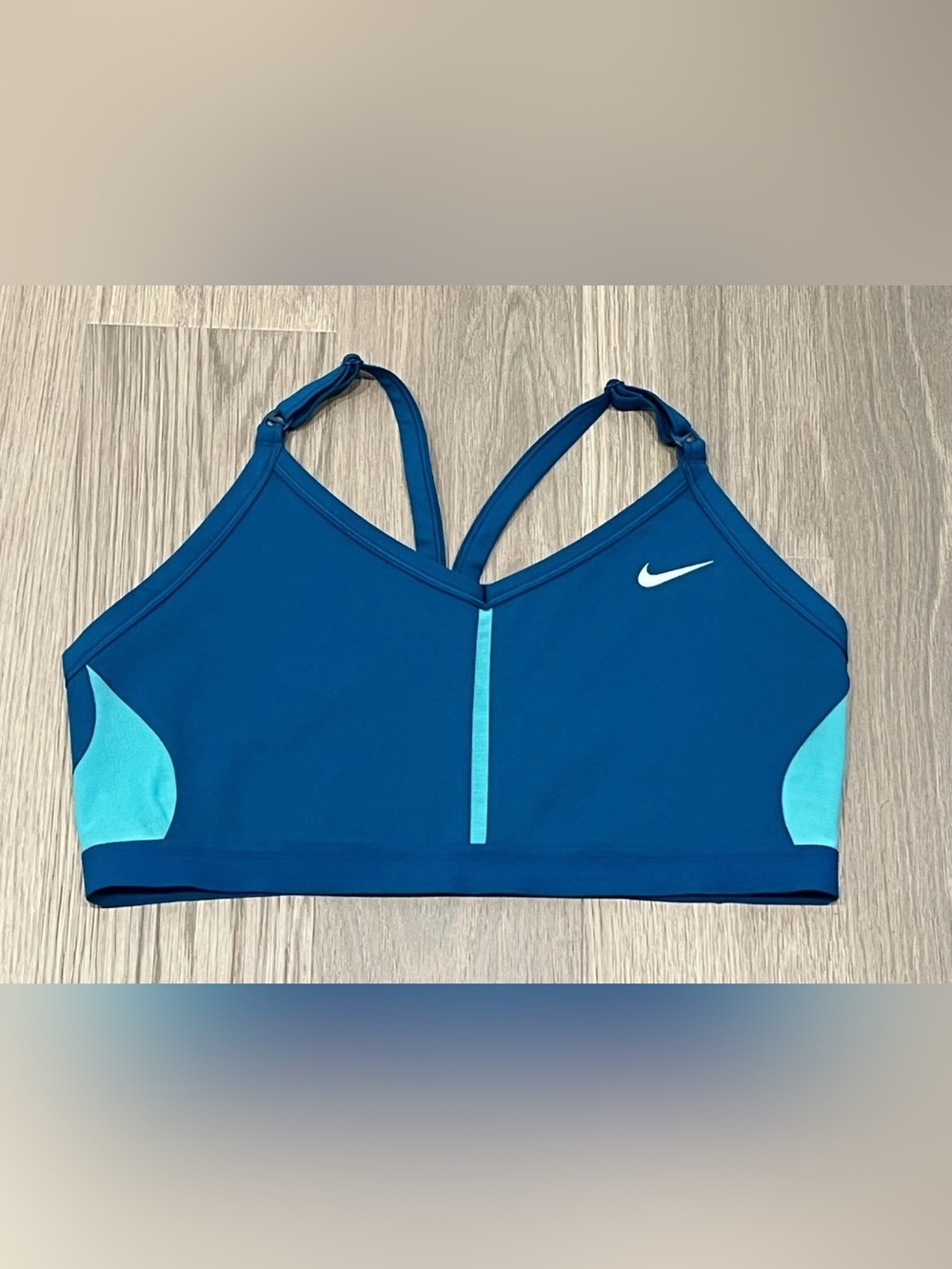 2X Womens Plus NIKE Blue Sports Bra Top Fitness DRI-FIT Unpadded Adjustable Gym